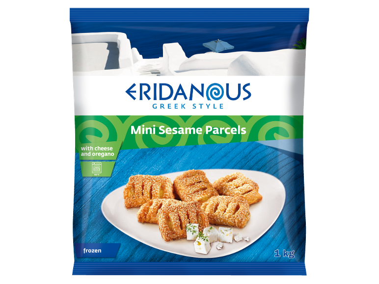 Zamrznjeni mini sezamovi zvitki s sirom in origanom, grški stil, 1 kg.