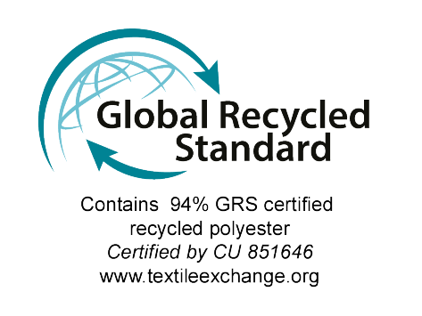 Certifikat Global Recycled Standard: 94% GRS certificiranega recikliranega poliestra.