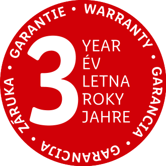 Pečat 3-letne garancije v več jezikih.