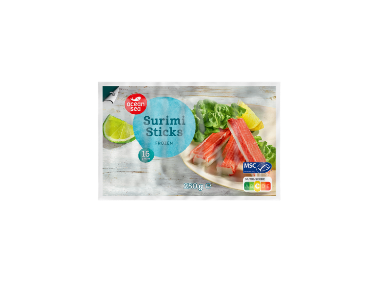 Zamrznjene surimi palčke z limeto, pakirane, 250 g, 16 kosov.
