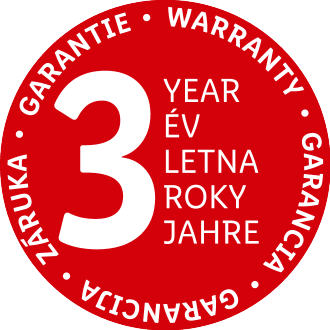Pečat 3-letne garancije v več jezikih.