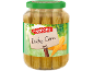 Kozarec koruze z napisom 'Baby Corn' in zelenim ozadjem.