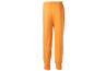 Oranžne trenirke z elastičnim pasom in manšetami na gležnjih.