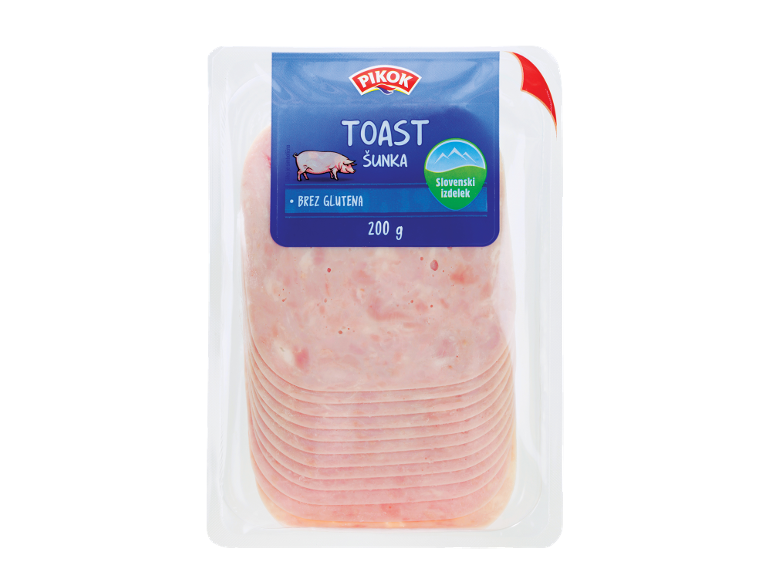 Paket narezanega svinjskega toasta šunke, brez glutena, 200g.