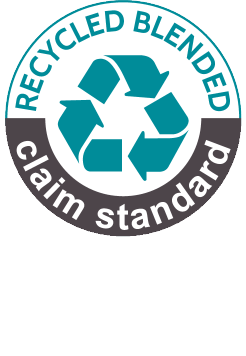 Pečat Recycled Blended Claim Standard, vsebuje 40% RCS certificiranega recikliranega poliestra.