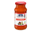 Kozarec paradižnikove omake Calabrese z etiketo, ki prikazuje sestavine in Nutri-Score.