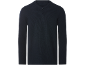 Moška temno modra Henley majica z dolgimi rokavi, vafelj teksturo in tremi gumbi.