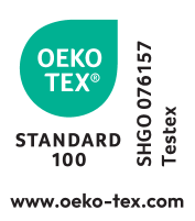 OEKO-TEX STANDARD 100 pečat, številka SHGO 076157 Testex, www.oeko-tex.com