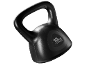 Črna 10 kg utež kettlebell, s teksturirano površino in ergonomskim ročajem.