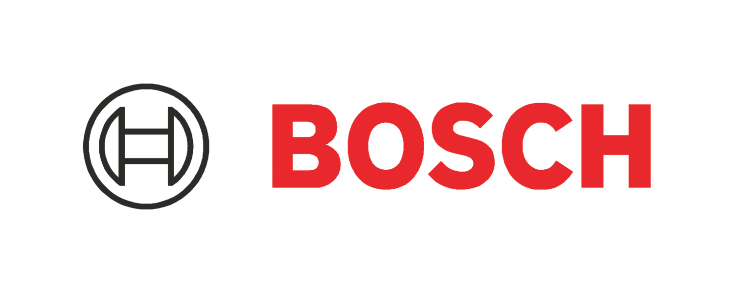 Okrogel logotip in rdeče besedilo