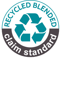 Pečat Recycled Blended Claim Standard, vsebuje 38% RCS certificiranega recikliranega poliestra.