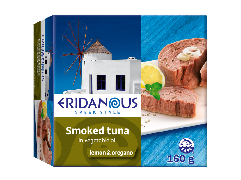 Dimljena tuna z limono in origanom v grškem slogu, 160 g pakiranje.