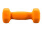 Oranžna utež s penasto prevleko za fitnes vaje.