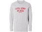 Siva majica z dolgimi rokavi z napisom „LETS STAY IN BED (FOREVER)“