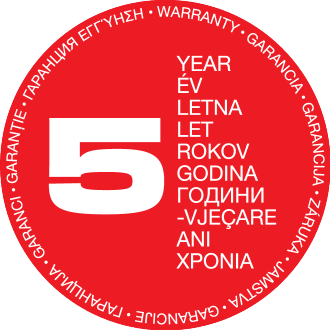 5-letna garancija v več jezikih.
