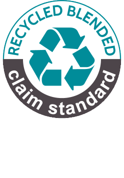 Pečat Recycled Blended Claim Standard: 44% RCS certificiranega recikliranega poliestra.