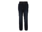 Otroške temno modre jeans jogger hlače z vrvico in kontrastnimi šivi.