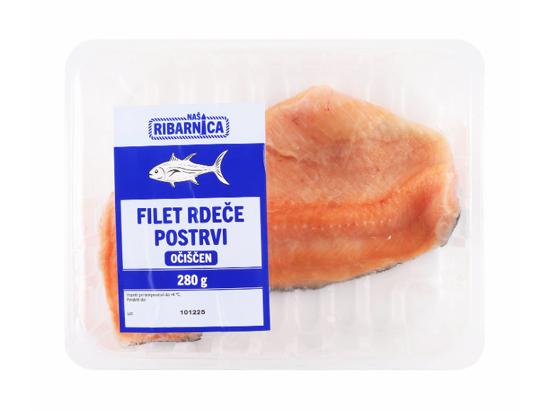 Očiščen filet rdeče postrvi v pakiranju, 280 g.