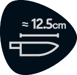 Pečat, ki označuje dolžino rezila noža približno 12,5 cm.