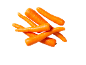 Kup svežih, oranžnih korenčkov na črnem ozadju.