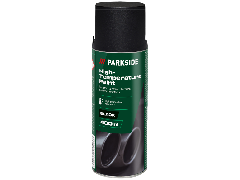400 ml črnega visokotemperaturnega spreja za barvanje, odpornega na bencin in kemikalije.
