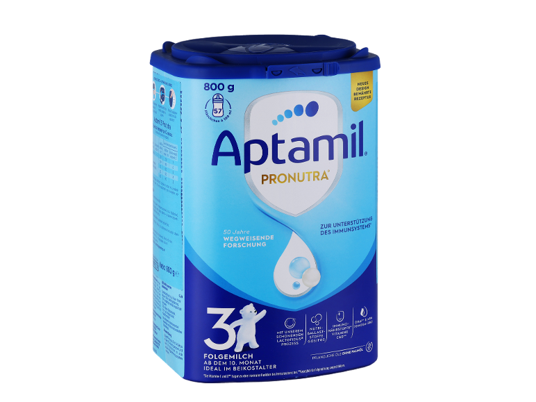 Modra pločevinka mleka za dojenčke, namenjena od 10. meseca, 800 g.