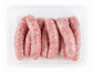 Pladenj s svežimi svinjskimi klobasami