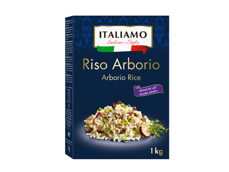 Arborio riž za rižote, 1 kg, v italijanskem slogu.