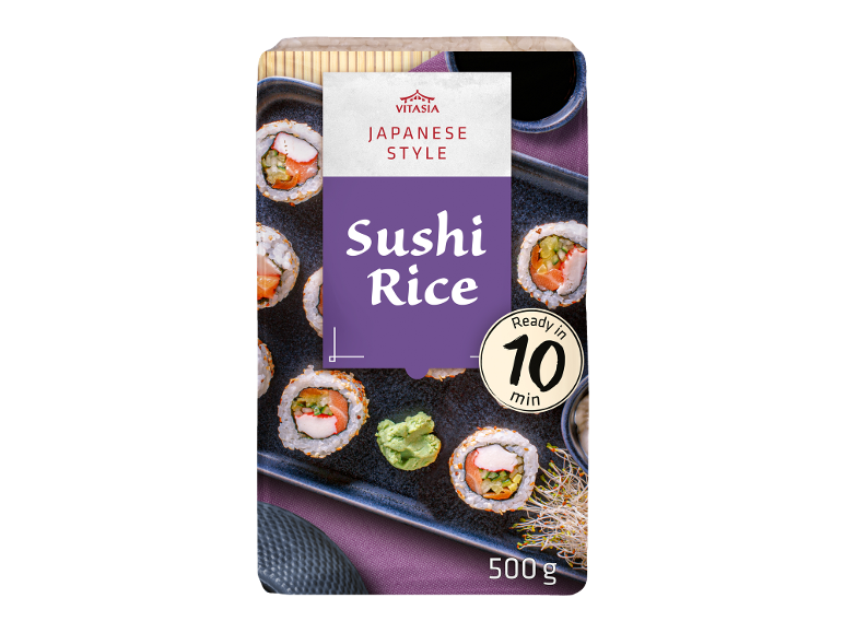 Suši riž japonskega stila, pripravljen v 10 minutah, 500 g, s suši zvitki.