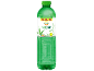Zelena steklenica napitka iz aloe vere, 1,5L, z oznako Nutri-Score E.