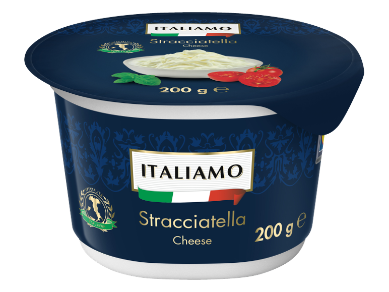 Posoda s sirom stracciatella s paradižnikom in baziliko, 200 g