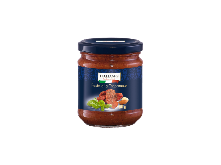 Kozarec rdečega pesta s sušenimi paradižniki, baziliko in mandlji, 180 g.