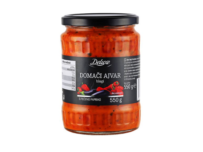 Blagi ajvar v steklenem kozarcu s pečeno papriko in jajčevci, 550 g.