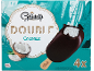 Škatla kokosovih sladoledov v čokoladi, z napisom DOUBLE Coconut in 4 kosi.