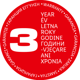 3-letni garancijski pečat v več jezikih.