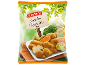 Paket panirane zelenjave z brokolijem, cvetačo in korenjem, z napisom 'Breaded Vegetables'.