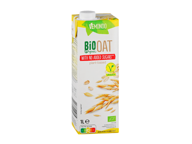 Ekološki ovseni napitek brez dodanega sladkorja, rastlinski in veganski.