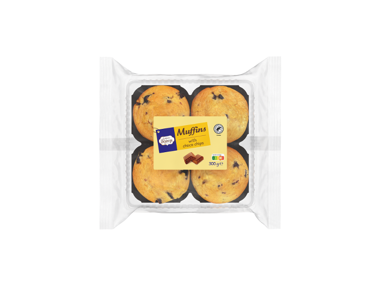 Paket štirih mafinov s čokoladnimi koščki, 300g.