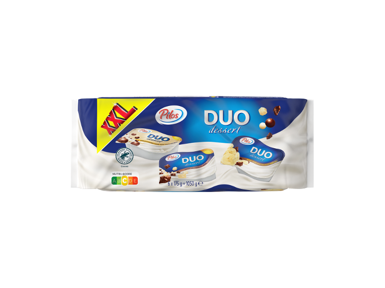 XXL multipak sladic z vanilijevimi, bananinimi in čokoladnimi vafljevimi jogurti, Nutri-Score A-E.