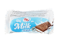 Paket mlečnih kakavovih prigrizkov z napisom 'Milk snack', certificiranih RSPO.
