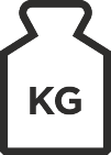 Simbol teže z besedilom 'KG'