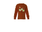 Oranžna majica z dolgimi rokavi s svetlečimi duhovi in napisom »SPOOOOKY NIGHT~«.