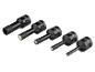 Set petih črnih svedrov za ploščice različnih velikosti, od 6 mm do 12 mm.