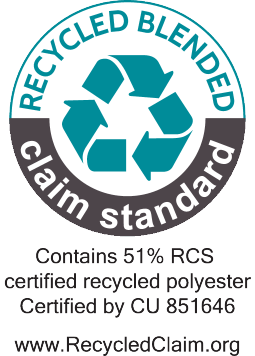Oznaka Recycled Blended Claim Standard: Vsebuje 51% RCS certificiranega recikliranega poliestra, certificirano s strani CU 851646.