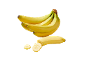 Šop rumenih banan in narezana banana.