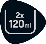 Pečat, ki označuje prostornino 2x 120ml.