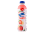Jogurtov napitek z okusom jagode in banane v steklenici, z napisom 'Yogurt Drink Strawberry & Banana Flavour'.