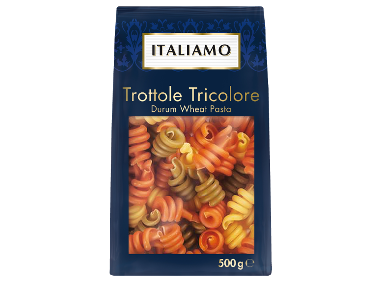 Paket testenin Trottole Tricolore iz trde pšenice, 500 g.