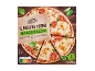 Mocarela pica s paradižnikom in baziliko, z Nutri-Score A in vegetarijansko oznako.