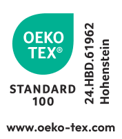 OEKO-TEX® STANDARD 100 certifikat 24.HBD.61962 Hohenstein, www.oeko-tex.com